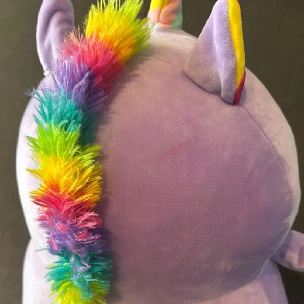 Kids Purple Unicorn Animal Plush Toy Rainbow Belly Tail Mane and Horn Super Soft